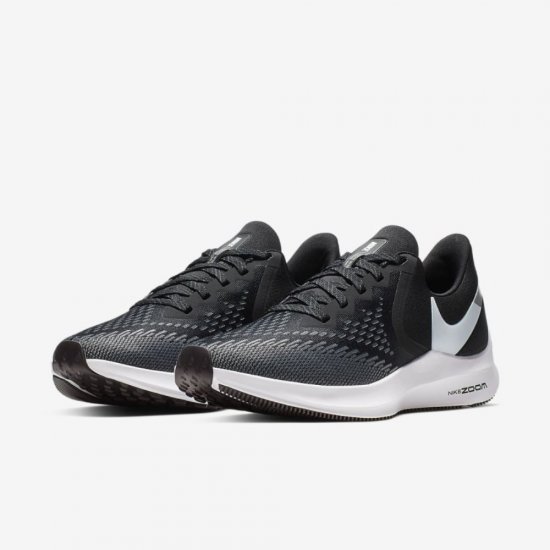 Nike Air Zoom Winflo 6 | Black / Dark Grey / Metallic Platinum / White - Click Image to Close