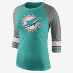 Nike Tri-Blend Raglan (NFL Dolphins) | Turbo Green / Carbon Heather / Carbon Heather