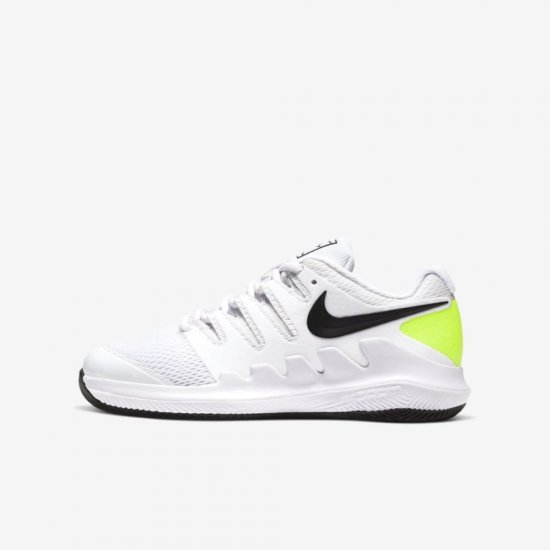 NikeCourt Jr. Vapor X | White / Volt / Black - Click Image to Close