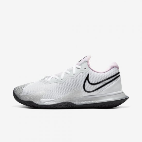 NikeCourt Air Zoom Vapor Cage 4 | White / Pink Foam / Pure Platinum / Black - Click Image to Close