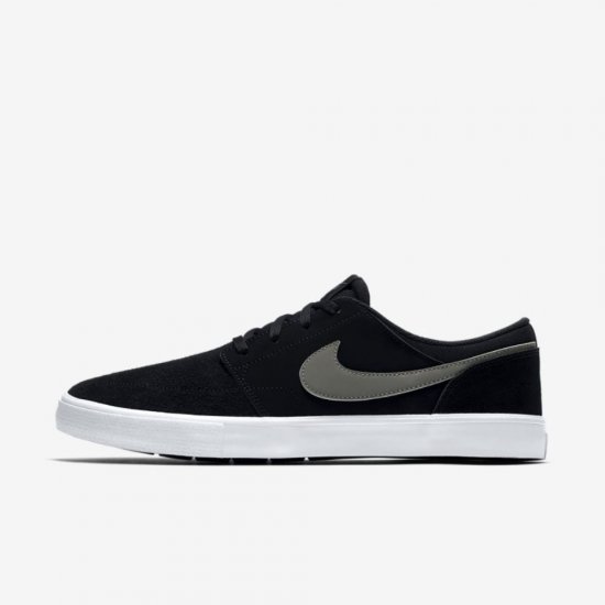 Nike SB Solarsoft Portmore II | Black / White / Dark Grey - Click Image to Close