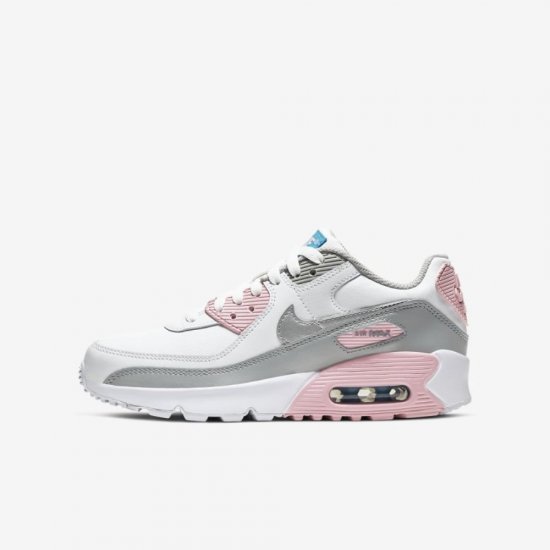 Nike Air Max 90 LTR | Light Smoke Grey / White / Pink / Metallic Silver - Click Image to Close