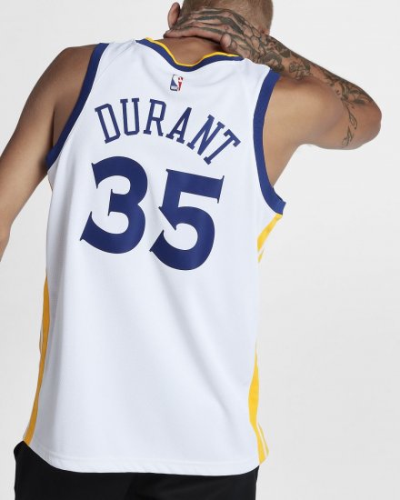 Kevin Durant Association Edition Swingman Jersey (Golden State Warriors) | White / Amarillo / Rush Blue - Click Image to Close