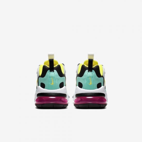 Nike Air Max 270 React | White / Black / Bright Violet / Dynamic Yellow - Click Image to Close