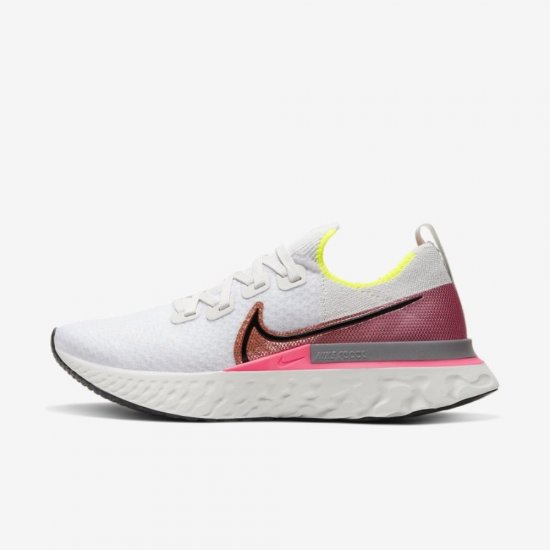 Nike React Infinity Run Flyknit | Platinum Tint / Pink Blast / Total Orange / Black - Click Image to Close