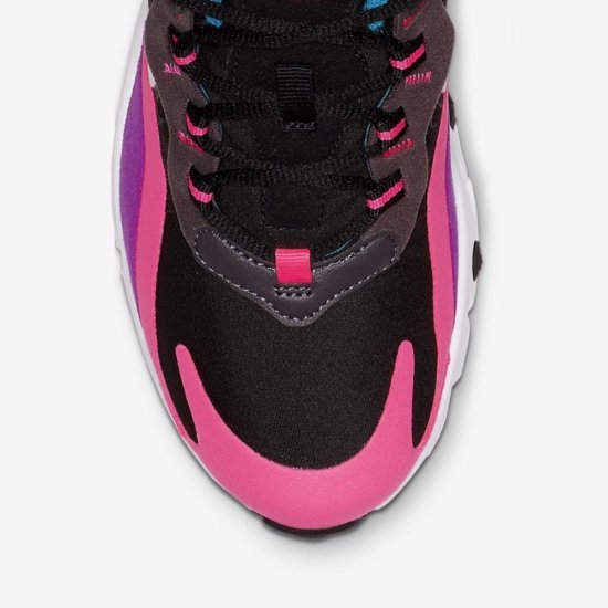 Nike Air Max 270 React | Black / Hyper Pink / Vivid Purple / White - Click Image to Close