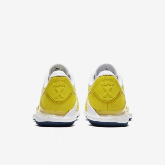 NikeCourt Air Zoom Vapor X Knit | Opti Yellow / Bright Citron / White / Valerian Blue - Click Image to Close