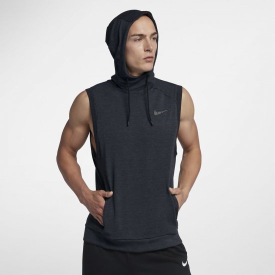 Nike Dri-FIT Hooded | Black / Black / White / Metallic Hematite - Click Image to Close