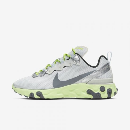 Nike React Element 55 | Pure Platinum / Volt / Barely Volt / Cool Grey - Click Image to Close