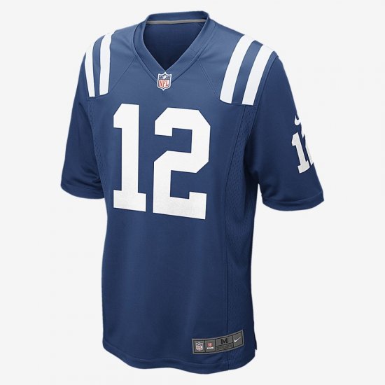 NFL Indianapolis Colts American Football Game Jersey (Andrew Luck) | Gym Blue - Click Image to Close