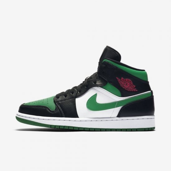 Air Jordan 1 Mid | Black / White / Gym Red / Pine Green - Click Image to Close