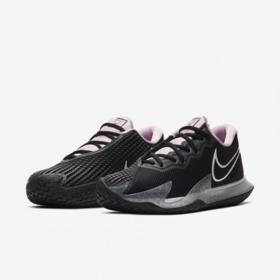 NikeCourt Air Zoom Vapor Cage 4 | Black / Pink Foam / Dark Smoke Grey / White - Click Image to Close