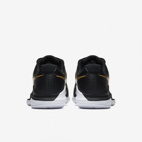 NikeCourt Air Zoom Vapor X | Black / White / Metallic Gold - Click Image to Close
