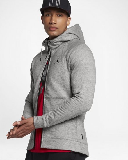 Jordan Lifestyle Wings Fleece | Dark Grey Heather / Black - Click Image to Close