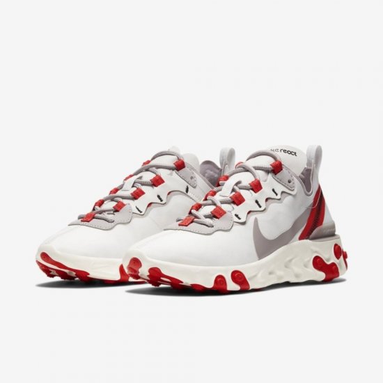 Nike React Element 55 | Platinum Tint / Track Red / Black / Silver Lilac - Click Image to Close
