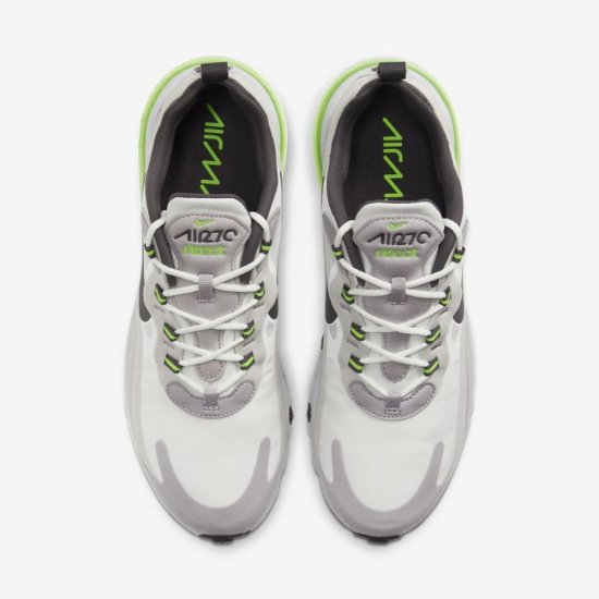 Nike Air Max 270 React | Summit White / Vast Grey / Silver Lilac / Electric Green - Click Image to Close