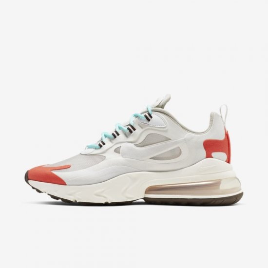 Nike Air Max 270 React (Mid-Century Art) | Light Beige Chalk / Summit White / Team Orange / Platinum Tint - Click Image to Close