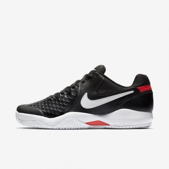 NikeCourt Air Zoom Resistance | Black / Bright Crimson / White - Click Image to Close