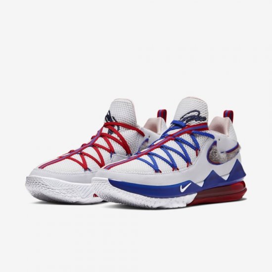 LeBron 17 Low Tune Squad | White / University Red / Game Royal / White - Click Image to Close