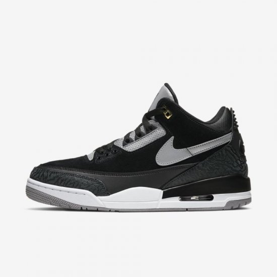 Air Jordan 3 Retro Tinker | Black / Metallic Gold / Cement Grey - Click Image to Close