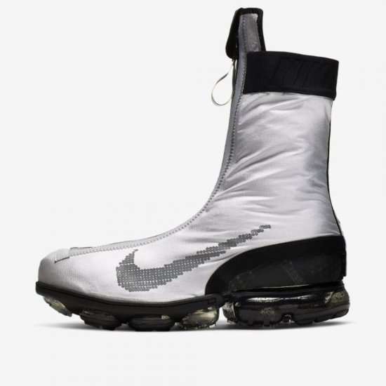 Nike Air VaporMax FlyKnit Gaiter ISPA | Metallic Silver / Black / White / Metallic Silver - Click Image to Close