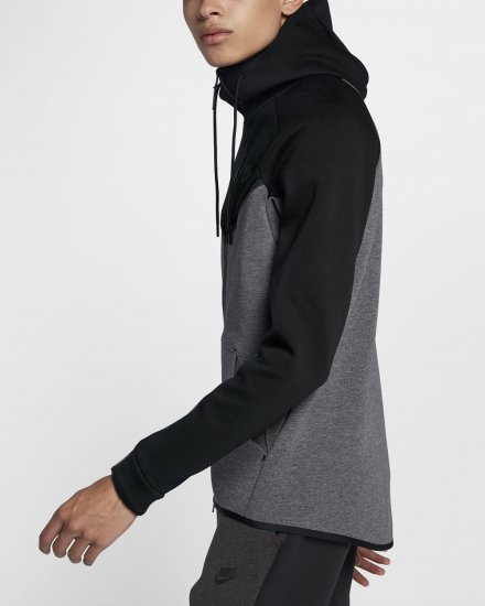 Nike Sportswear Tech Fleece Windrunner | Black / Charcoal Heather / Black - Click Image to Close