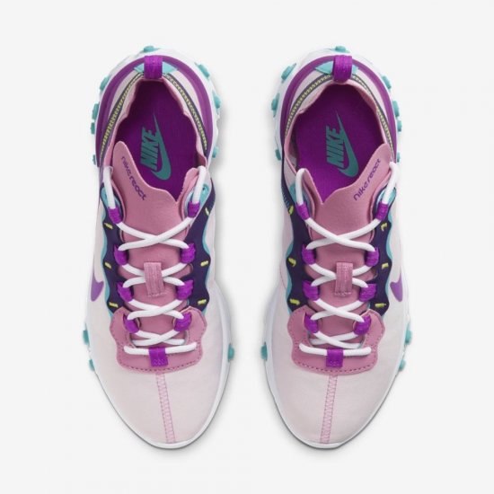 Nike React Element 55 | Magic Flamingo / Eggplant / Oracle Aqua / Vivid Purple - Click Image to Close