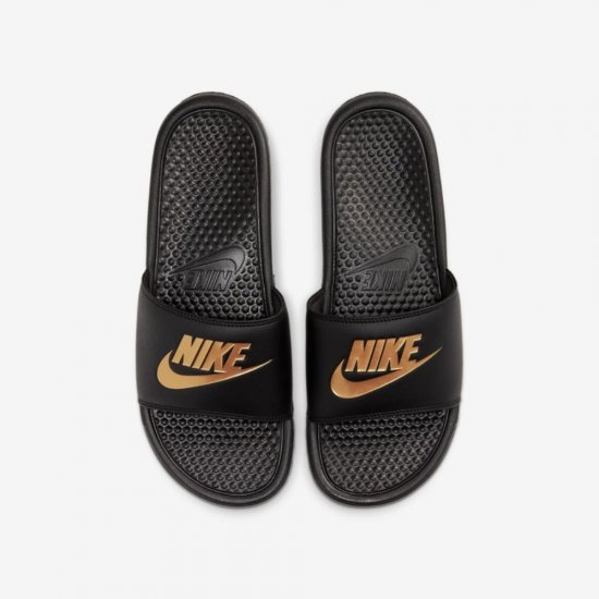 Nike Benassi | Black / Metallic Gold - Click Image to Close