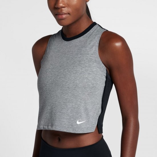 Nike Breathe Cropped | Black / Heather / White - Click Image to Close