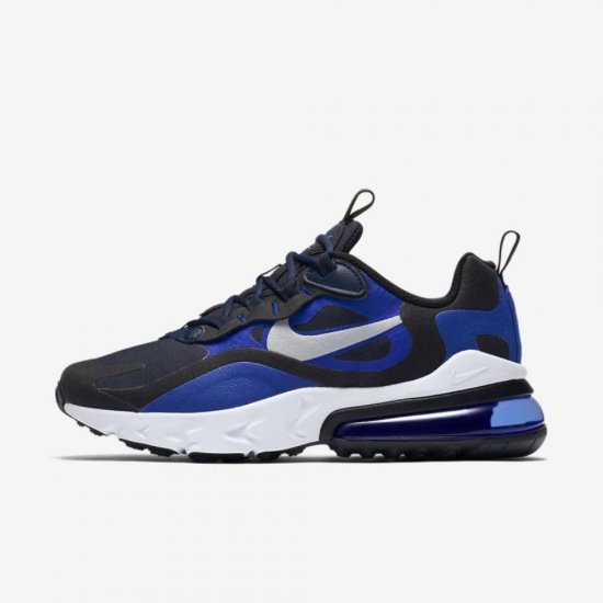 Nike Air Max 270 React | Midnight Navy / Racer Blue / Black / Metallic Silver - Click Image to Close