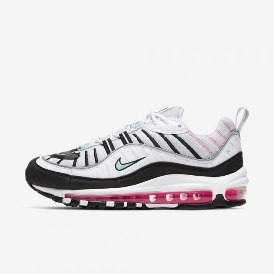 Nike Air Max 98 | Pure Platinum / Black / Pink Blast / Aurora - Click Image to Close