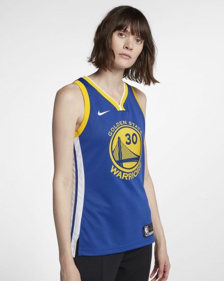 Stephen Curry Icon Edition Swingman Jersey (Golden State Warriors) | Rush Blue / White / Amarillo - Click Image to Close