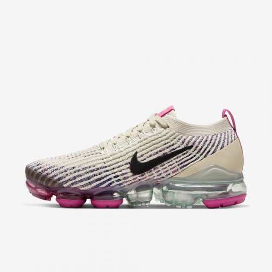 Nike Air VaporMax Flyknit 3 | Fossil / Fire Pink / Hyper Crimson / Black - Click Image to Close