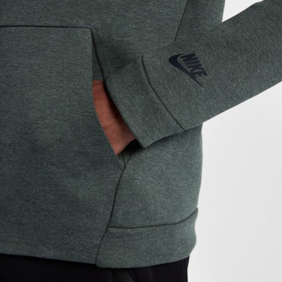 Nike Sportswear Tech Fleece Crew | Outdoor Green / Heather / Black - Click Image to Close