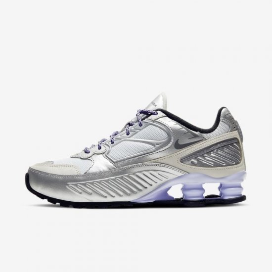 Nike Shox Enigma 9000 | Metallic Silver / Light Bone / Hyper Violet / Cool Grey - Click Image to Close