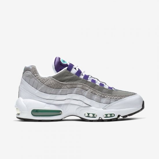 Nike Air Max 95 LV8 | White / Emerald Green / Wolf Grey / Court Purple - Click Image to Close