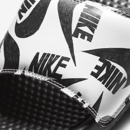 Nike Benassi JDI | Black / White / Black - Click Image to Close