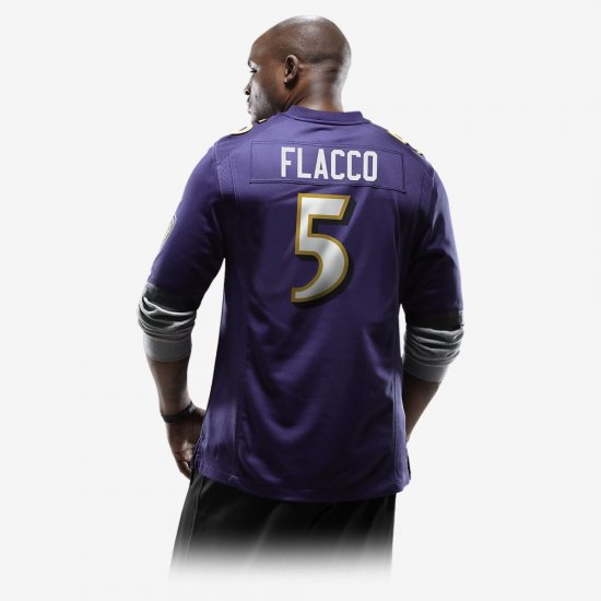 NFL Baltimore Ravens American Football Game Jersey (Joe Flacco) | New Orchid / Black - Click Image to Close